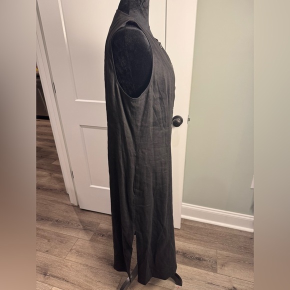 Worth New York Tank Linen blend Button Down Dress Pockets black - Picture 4 of 12